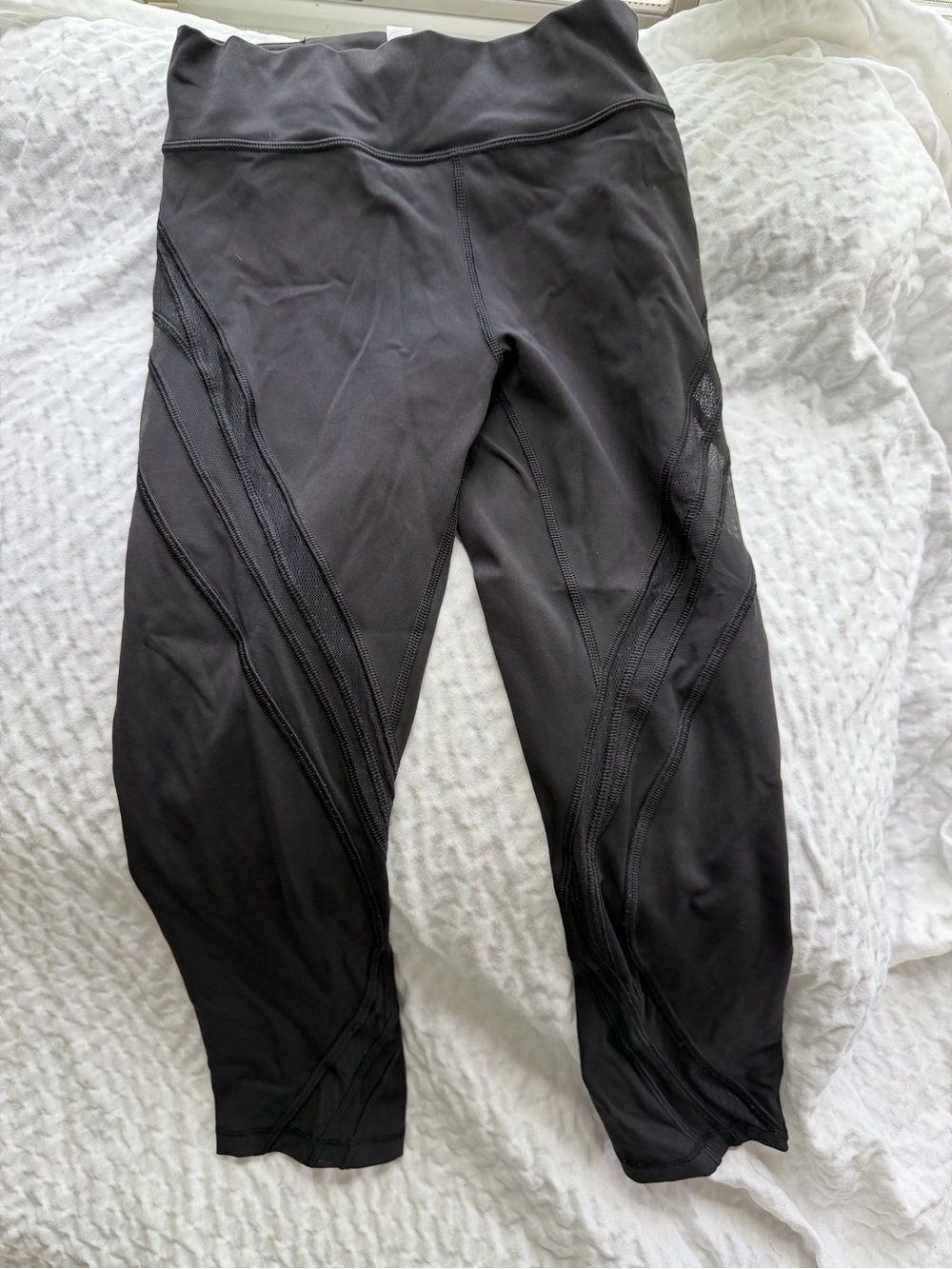 lululemon athletica Black Leggings with Mesh Detail